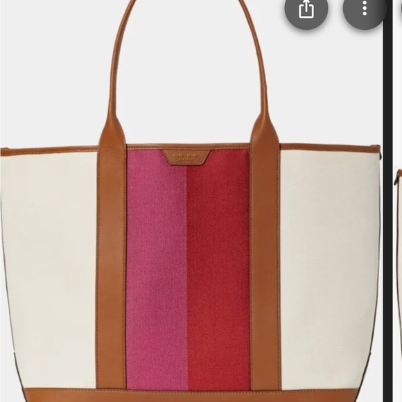 Kate Spade Racing Stripe Canvas Large Tote - Picture 1 of 5